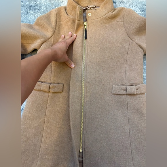 Crewcuts J.Crew Girls' wool-blend bow-pocket coat, kids 6-7, Heathered Acorn - Picture 4 of 11